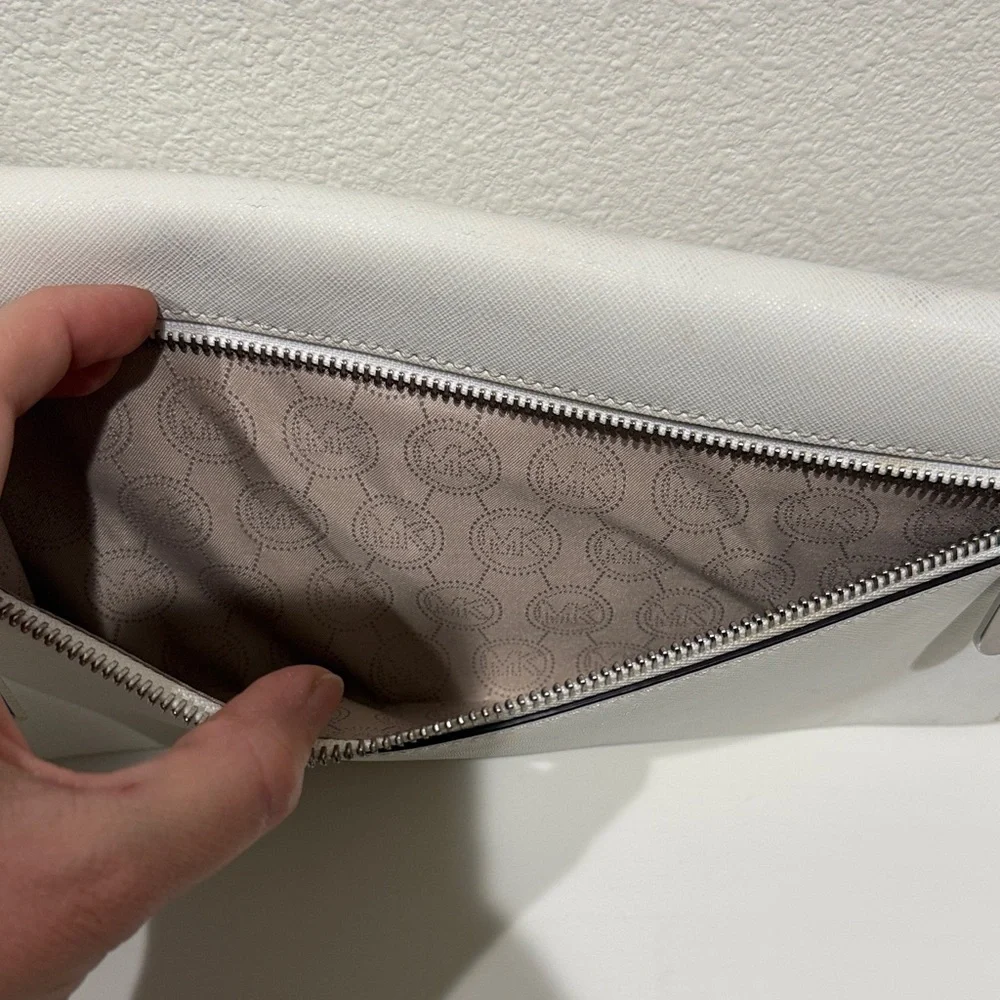 Michael Kors Silver Studded White Clutch - Picture 7 of 7